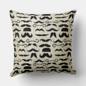 Mustache Hipster Pattern Kissen (Rückseite)