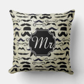 Mustache Hipster Pattern Kissen (Vorderseite)