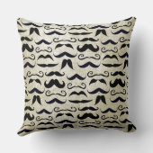 Mustache Hipster Pattern Kissen (Rückseite)