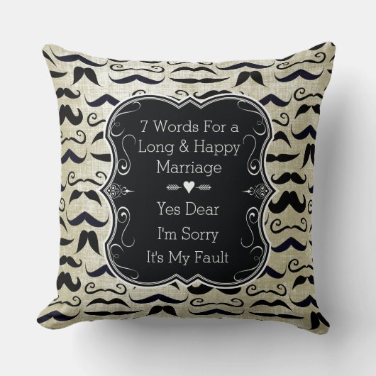 Mustache Hipster Pattern Kissen (Vorderseite)