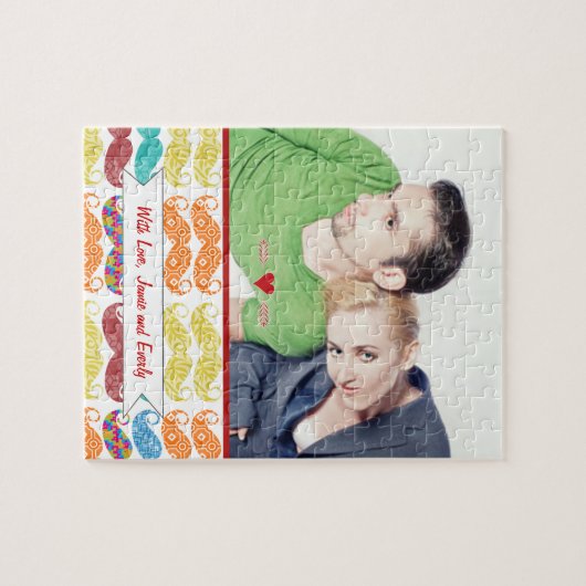 Mustache Hipster Pattern Puzzle (Horizontal)