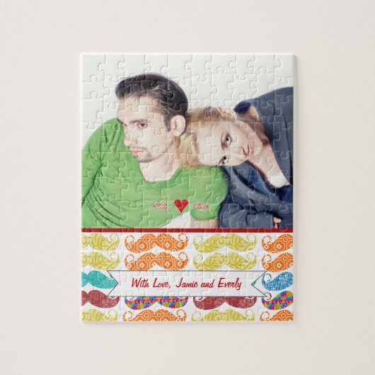 Mustache Hipster Pattern Puzzle (Vertikal)