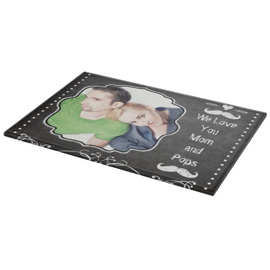 Mustache Hipster Pattern Schneidebrett (Ecke)