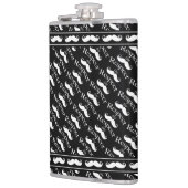 Mustache Hipster Retro-Muster Flachmann (Links)