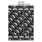 Mustache Hipster Retro-Muster Flachmann (Rückseite)