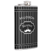 Mustache Hipster Retro-Muster Flachmann (Rechts)