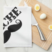 Mustache Hipster Retro-Muster Geschirrtuch (Viertel Falte)