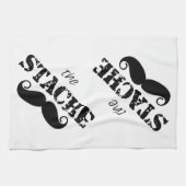 Mustache Hipster Retro-Muster Geschirrtuch (Horizontal)