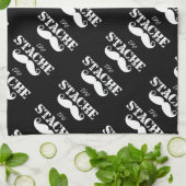 Mustache Hipster Retro-Muster Geschirrtuch (Gefaltet)