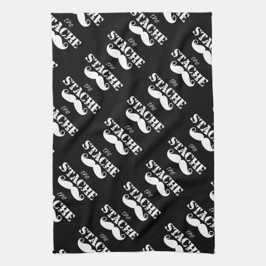 Mustache Hipster Retro-Muster Geschirrtuch (Vertikal)