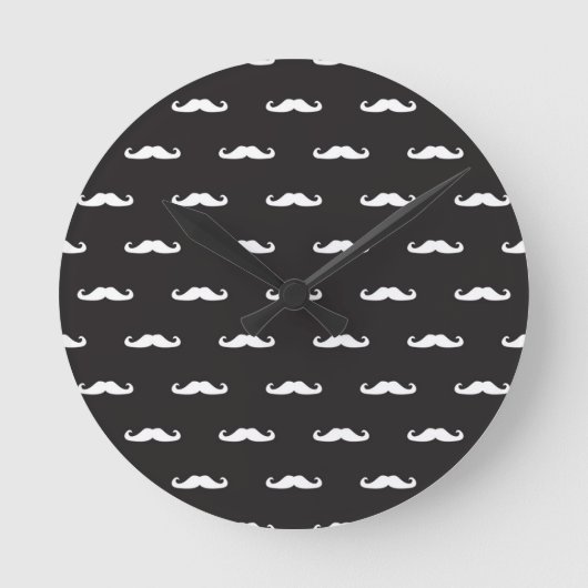 Mustache-Hipster Runde Wanduhr (Vorderseite)