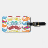 Mustache Hipster Vintag Retro Gepäckanhänger (Vorderseite horizontal)