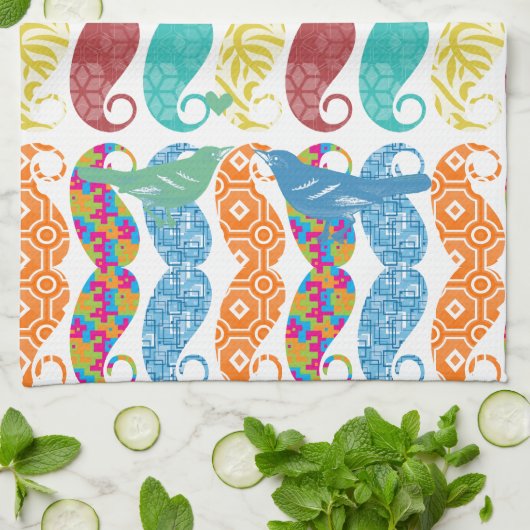 Mustache Hipster Vintag Retro Geschirrtuch (Gefaltet)