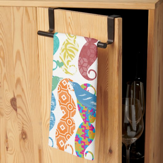 Mustache Hipster Vintag Retro Geschirrtuch (Drittel gefaltet)