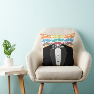 Mustache Hipster Vintag Retro Groom Kissen