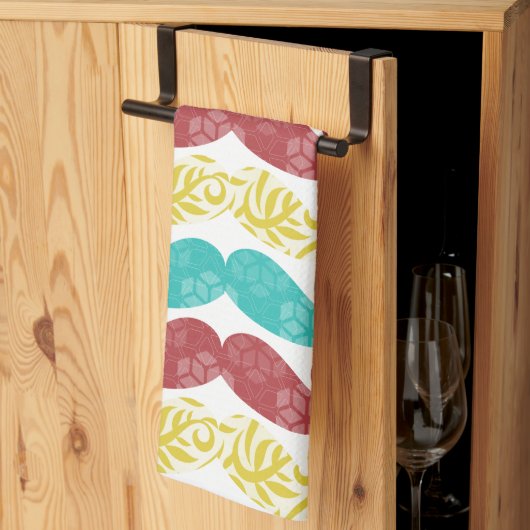 Mustache Hipster Vintag Retro Küchentuch (Drittel gefaltet)