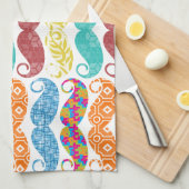 Mustache Hipster Vintag Retro Küchentuch (Viertel Falte)