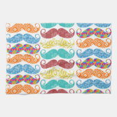 Mustache Hipster Vintag Retro Küchentuch (Horizontal)