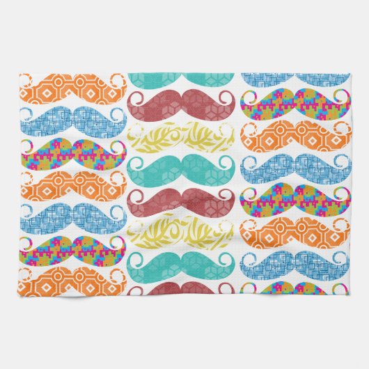 Mustache Hipster Vintag Retro Küchentuch (Horizontal)