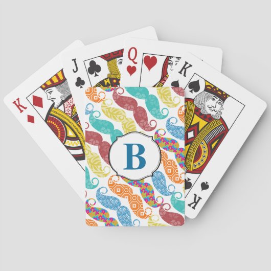 Mustache Hipster Vintag Retro Spielkarten (Rückseite)