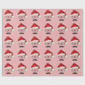 Mustache Hipster Weihnachten Geschenkpapier (Flach)