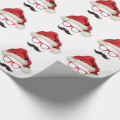 Mustache Hipster Weihnachtswrapping Paper Geschenkpapier (Ecke)