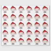 Mustache Hipster Weihnachtswrapping Paper Geschenkpapier (Flach)
