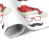 Mustache Hipster Weihnachtswrapping Paper Geschenkpapier (Rolleneckpunkt)