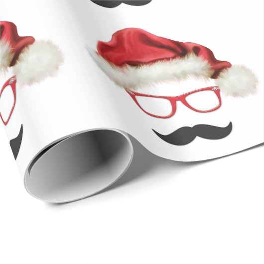 Mustache Hipster Weihnachtswrapping Paper Geschenkpapier (Rolleneckpunkt)