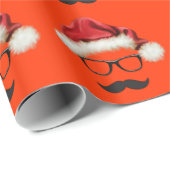 Mustache Hipster Weihnachtswrapping Paper Geschenkpapier (Rolleneckpunkt)