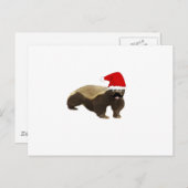 Mustache Honey Badger Santa Feiertagspostkarte (Vorne/Hinten)