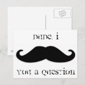Mustache Ihnen eine Frage-Einladung Einladungspostkarte (Vorne/Hinten)