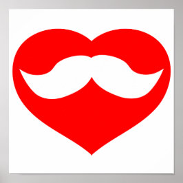 Mustache im Herzen Poster