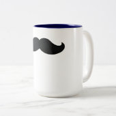 Mustache-Kaffee-Tasse lustig, am besten schwarzer Zweifarbige Tasse (VorderseiteRechts)