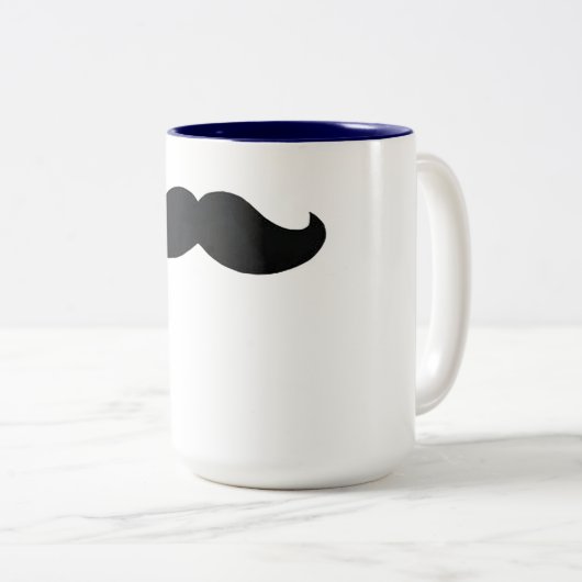 Mustache-Kaffee-Tasse lustig, am besten schwarzer Zweifarbige Tasse (VorderseiteRechts)