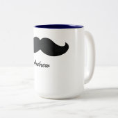 Mustache-Kaffee-Tasse lustig personifizierte Schna Zweifarbige Tasse (VorderseiteRechts)
