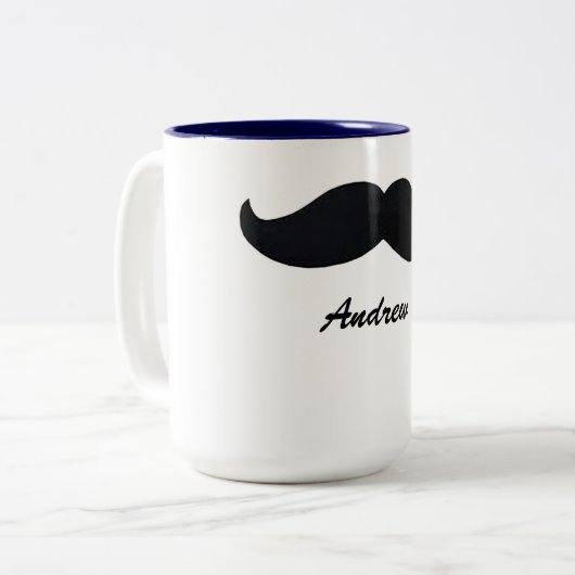 Mustache-Kaffee-Tasse lustig personifizierte Schna Zweifarbige Tasse (Vorderseite Links)
