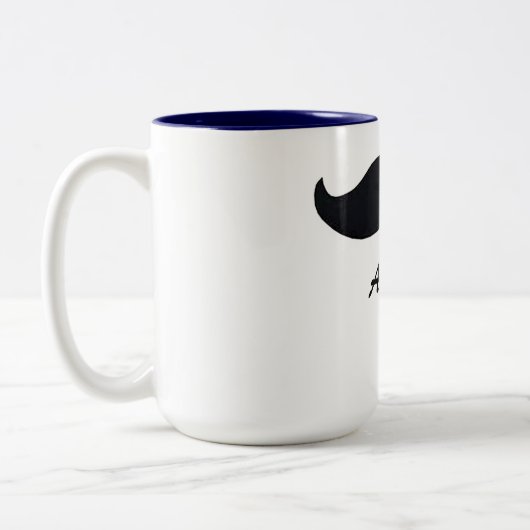 Mustache-Kaffee-Tasse lustig personifizierte Schna Zweifarbige Tasse (Links)