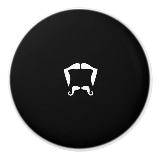 Mustache Keramik Knob Keramikknauf (Vorderseite)
