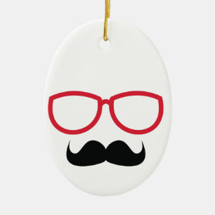 Mustache Keramik Ornament