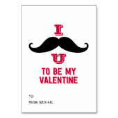 Mustache Kids Classroom Valentine Card Tischnummer (Vorderseite)