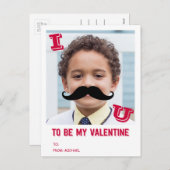 Mustache Kids Classroom Valentine Foto Postkarte (Vorne/Hinten)