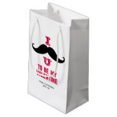 Mustache Kids Classroom Valentine Geschenktasche Kleine Geschenktüte (Rückseite Schrägansicht)
