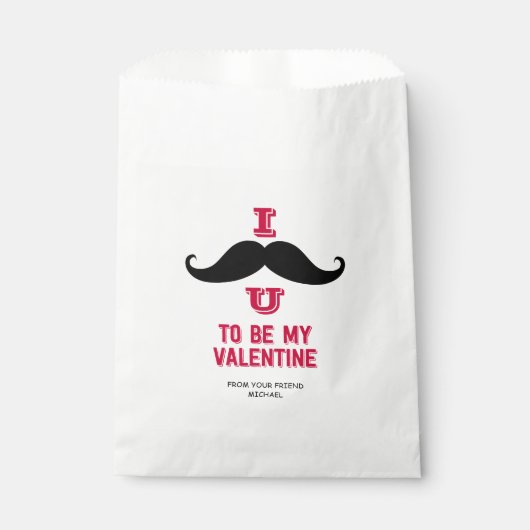 Mustache Kids Classroom Valentine Gevor Bag Geschenktütchen (Vorderseite)
