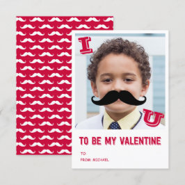 Mustache Kinder Klassenzimmer Valentine Fotokarte Einladung