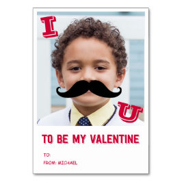 Mustache Kinder Klassenzimmer Valentine Fotokarte Tischnummer