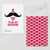 Mustache Kinder Klassenzimmer Valentine Karten. 10 Mitteilungskarte (Vorne/Hinten)