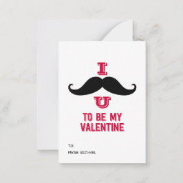 Mustache Kinder Klassenzimmer Valentine Karten. 10 Mitteilungskarte
