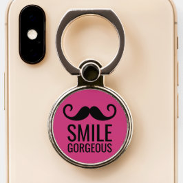 MUSTACHE | Lächeln großartig auf Hot Pink Rotation Handy Ring