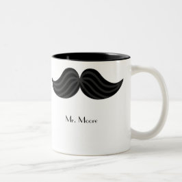 Mustache Lefty Groom-Tasse Zweifarbige Tasse